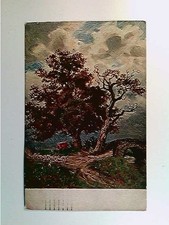 Landschaft mit Schafen, Schäferwagen und Brücke, Künstler AK, gelaufen 1916