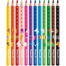Pelikan Buntstifte Combino dick 12 Farben 12 Stück Malstifte Farbstifte Tiere
