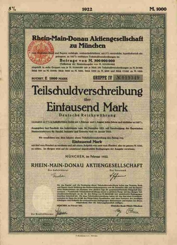 Rhein main donau 1922 - main, münchen