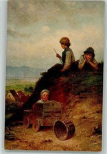 39988598 - sign. J.f. Engel : Kinderspiele Bollerwagen Baby Peitsche Kinder