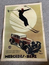 Mercedes Benz Reklame Werbung Litfaßsäule Plakat alter Druck Werbedruck