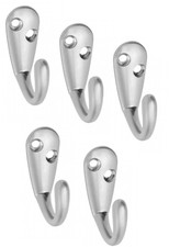 Mantelhaken Garderobenhaken Einzel Kleiderhaken silber matt Wand Haken Set 44x17