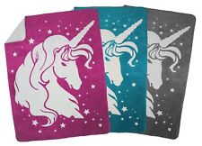 Kuscheldecke 150x200cm 60% Baumwolle und 40% Acryl Wolldecke Einhorn Moon Luxus