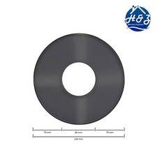 Pelletrohr Wandrosette mit 70 mm Rand Ø 80mm Schwarz & Grau Pellet Rohr Ofenrohr