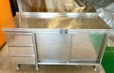 Schiebetürenschrank /Arbeitsschrank Gastronomie Edelstahl Arbeitstisch gebraucht