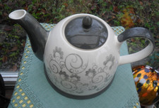 Teekanne- Cha Cult  - Handpainted- Fine Ceramics- 1 1/2 Liter-weiß/grün-