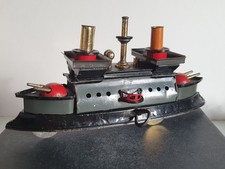 Hess Schlachtschiff Kriegsschiff Kanonenboot Uhrwerk Militär Blechspielzeug 20er