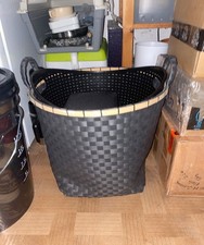 2 x Korb Wäschekorb Tragekorb Aufbewahrungskorb Grau und Schw. 40l Lagerung
