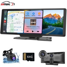 9,3" Tragbares Smart Multimedia Bluetooth Wireless Carplay Android Auto Dashcam