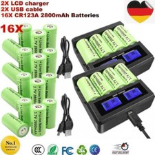 8X 2800mAh Li-Ion Wiederaufladbar 2.8AH Akku CR123A RCR123A für Arlo + Ladegerät