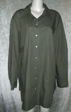 KHAKI GEMUSTERT LANGE FEINE TUNIKA BLUSE Gr. 54 56 58