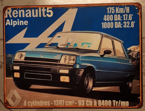 Blechschild vintage renault - blechschild,