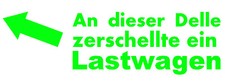 Aufkleber An dieser Delle