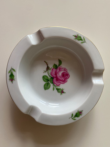 Meissen aschenbecher rote rose - meissen,