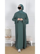 Abaya Kleid Türkis Islamisches Kleid für Hijab Ramadankleid Evasee