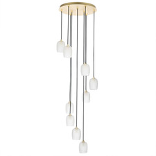 Lucande Hängeleuchte Pendelleuchte Lampe messing sand 9-flammig Rondell G9