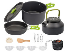 Camping Kochgeschirr Set Outdoor Geschirr Camping Topf Pfanne Teekanne 2-3 P