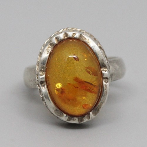 Ring 925er silber bernstein - 925er,