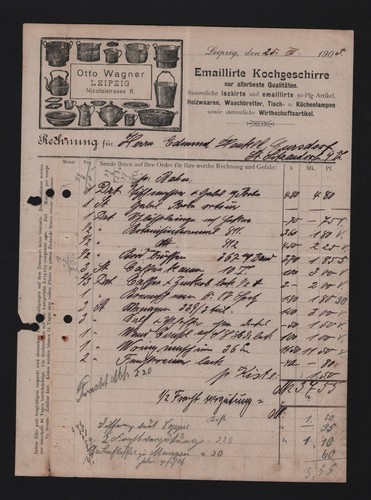 Leipzig rechnung 1903 otto - leipzig,, 1903,
