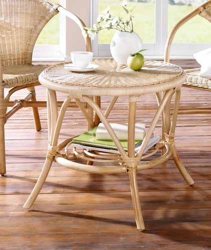 Rattan tisch natur lackiert - tisch,