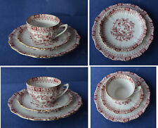 Seltmann China Rot Theresia 4 Kaffeegedecke + 4 UT mit dem dezenten Golddekor