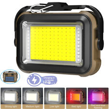 LED COB Solar Arbeitsleuchte Aufladbar Akku Werkstattlampe Flutlicht Baustrahler