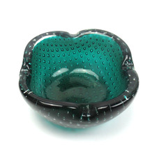 Venini Glas Aschenbecher Controlled Bubbles Bullicante C. Scarpa Design Murano