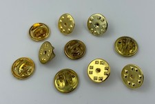 10x Verschluss für Pins Gold
