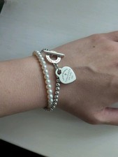 Tiffany & Co. Armband Wickel Return To Herz Small Silber Perlen Choker Kette