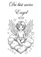 Postkarte / Engel auf einer