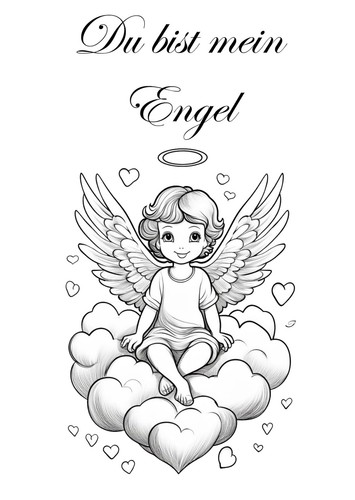 Postkarte engel auf einer - postkarte,