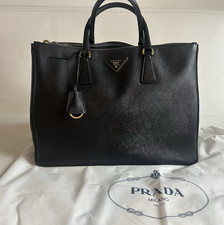 PRADA Galleria Tote Bag – in schwarzem Saffiano-Leder mit Staubbeutel