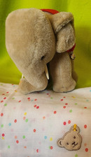 Steiff 0500/17 Elefant Mohairplüsch grau rote Satteldecke mGlöckchen 17cm sGUT