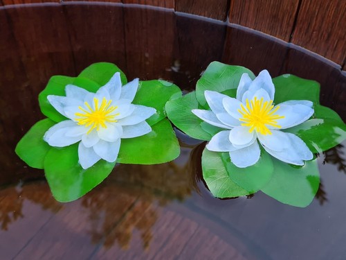 Künstliche 2er seerose weiß - künstliche,