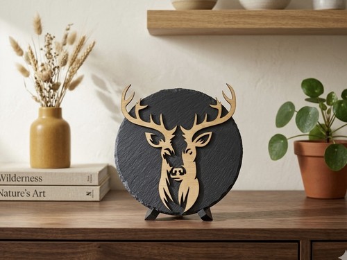 Deko schieferplatten hirsch - schieferplatten,