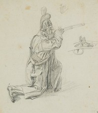 Knieender Soldat mit Gewehr