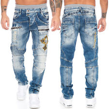 Cipo & Baxx Herren Jeans Regular Fit Hose 293 Blau Edle Dicke Nähte Design Pants