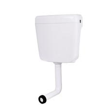 Aufputz Spülkasten Stand-WC Toilette Kunststoff Weiß inkl. Spülrohr & Zubehör