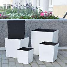 Blumenkübel Hochglanz Blumentopf Übertopf Pflanzeinsatz SET 2 Farben 2 Größen