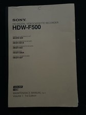 SONY HDW-F500 HD Digital Videocassette Recorder MAINTENANCE +. Supplement Manual