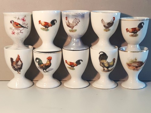 Antique egg cups with - 10,