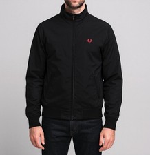 Fred Perry Jacke Herren Gr.M Bomberjacke Windjacke Übergangsjacke Schwarz 154462