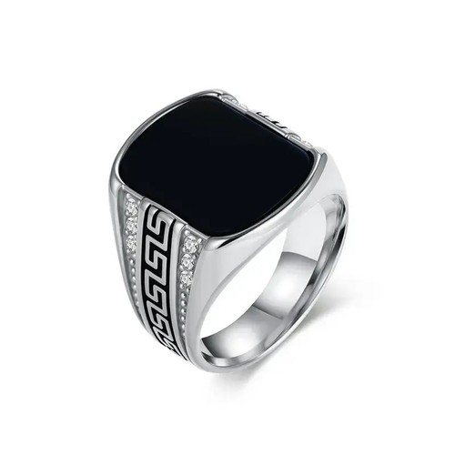 Retro edelstahl herrenring - retro,