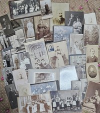 35 Antike Fotos - überwiegend CDV/Kabinett - ca. 1870-1930