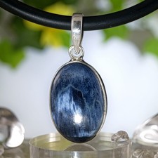 Black Pietersit Anhänger Silber 925 Oval Cabochon 36 mm 21 ct Namibia