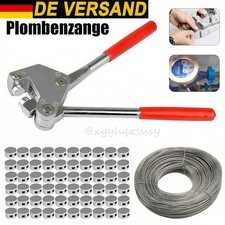 Plombenzange Bleiplombenzange Stahl 40M Plombendrähte + 180 Plomben Set für Blei