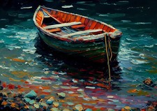 Boot an einem Seeufer