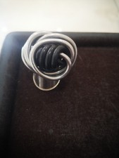 Ring 54, Handarbeit, Draht mit Leder