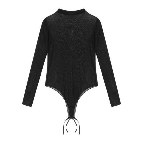 Damen body sexy sheer mesh - body,