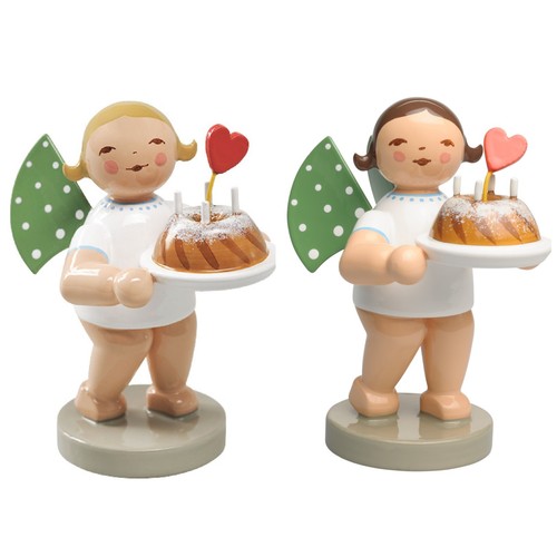 Engel mit kuchen und - kuchen, herz